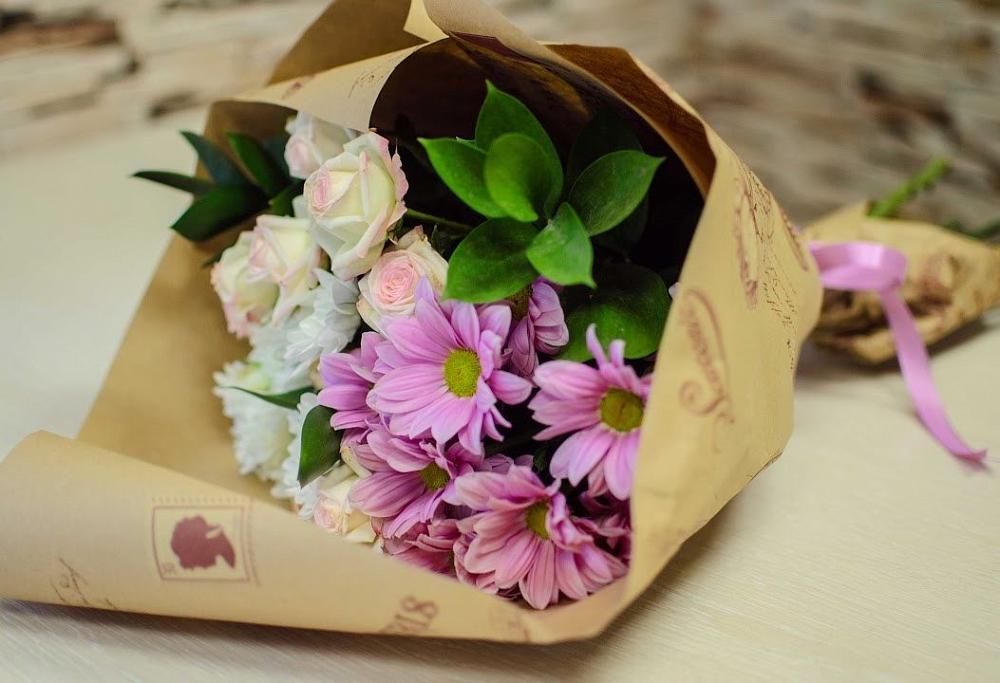 Букет цветов из: Розы и Хризантемы в Преображенское