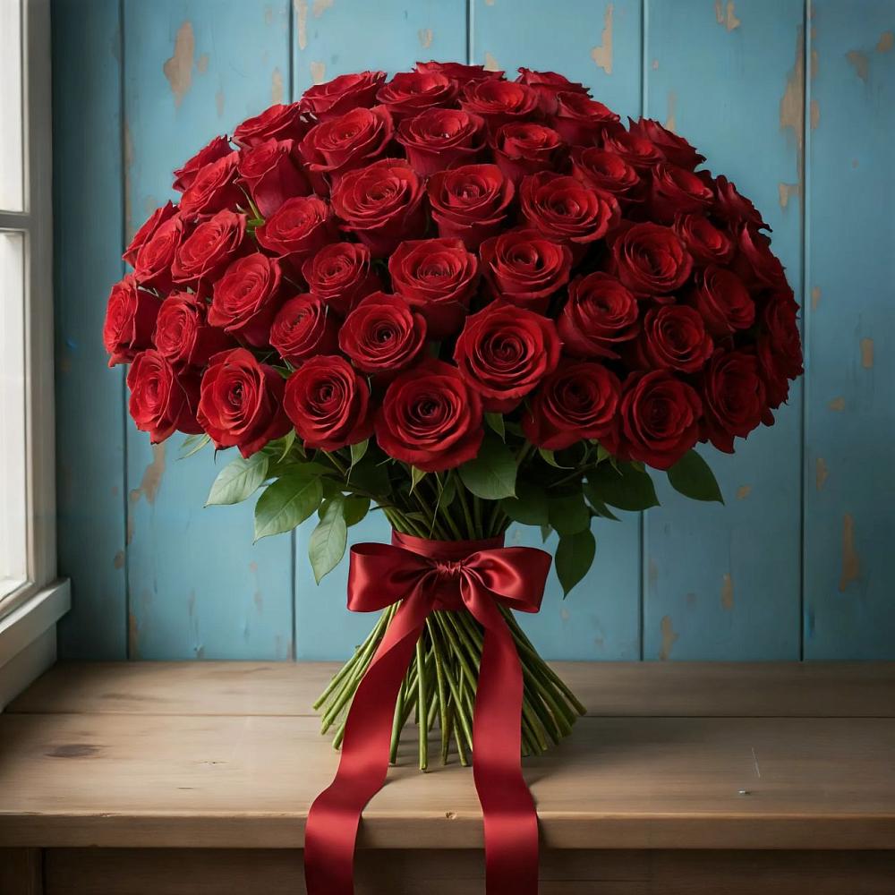 Букет Красные розы Блэк Меджик в Преображенское