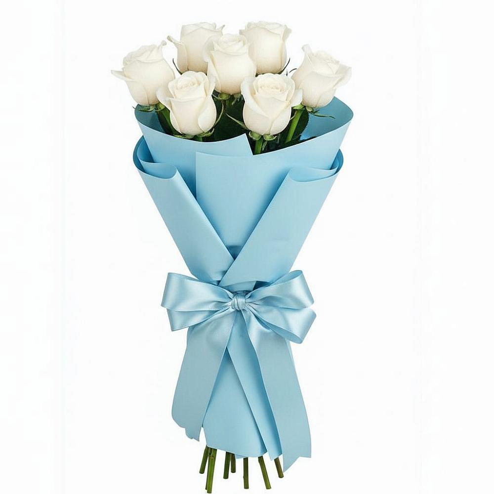 Букет 7 белых роз Проуд в Преображенское