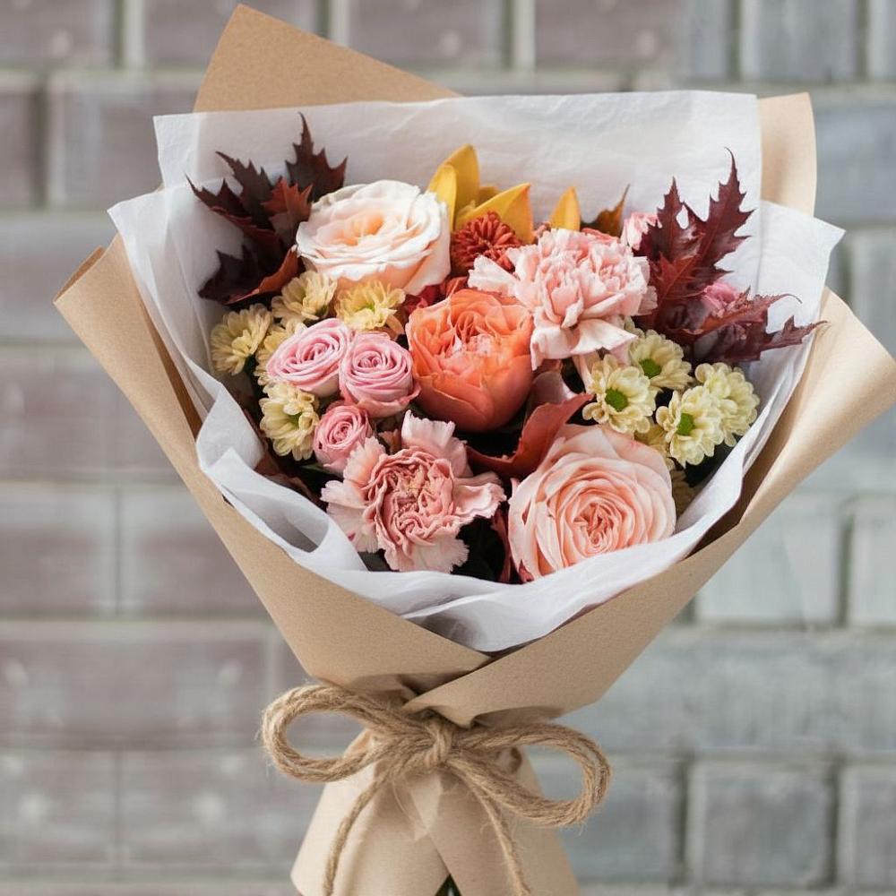 Букет цветов из: Гвоздики, Хризантемы и Розы в Преображенское