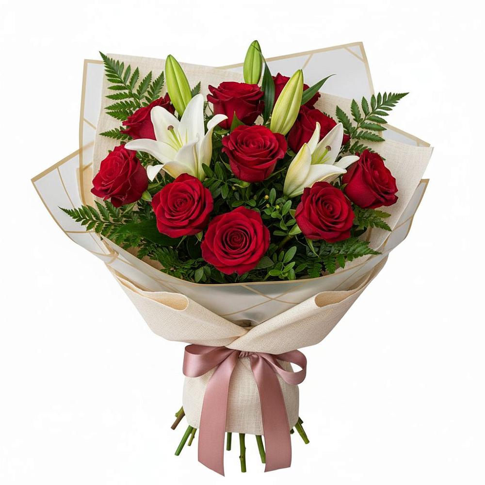 Букет цветов из: Лилии и Розы в Преображенское