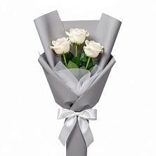 Букет 3 белые розы в Преображенское