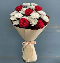 Букет цветов из:  Розы и Хризантемы в Преображенское