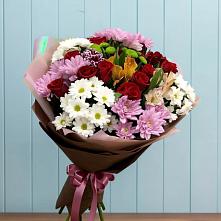 Букет цветов из:  Розы, Хризантемы и Альстромерии в Преображенское