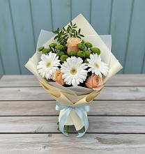 Букет цветов из:  Герберы, Розы и Хризантемы #REPLACE_PRED# Преображенское