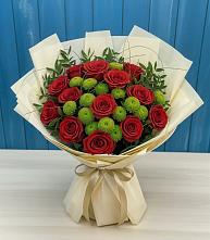 Букет цветов из:  Розы и Хризантемы в Преображенское