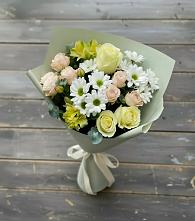 Букет цветов из:  Альстромерии, Розы и Хризантемы в Преображенское