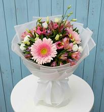Букет цветов из:  Герберы, Альстромерии и Лизиантусы в Преображенское