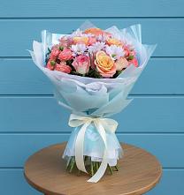 Букет цветов из:  Хризантемы и Розы в Преображенское