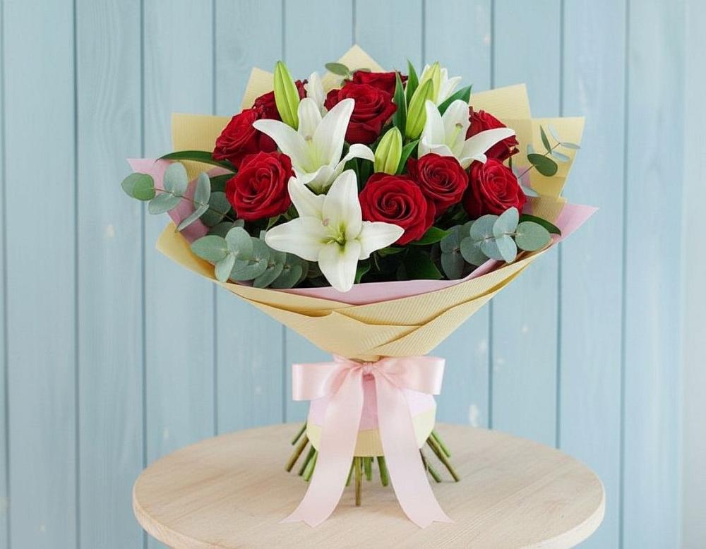 Букет цветов из: Лилии и Розы в Преображенское